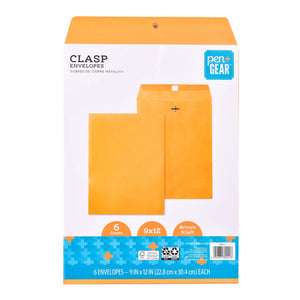 Pen+Gear Clasp Envelopes (6X9) 6 Count