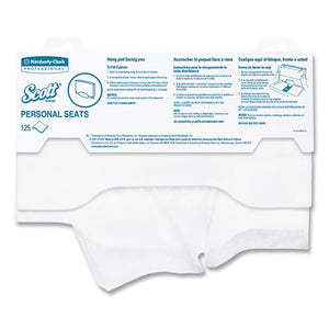 Personal Seats Sanitary Toilet Seat Covers, 15 X 18, White, 125-pack