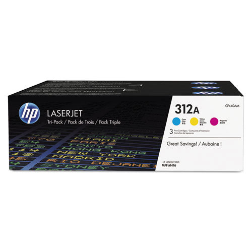 Hp 312a (cf440a-m) 3-pack Cyan-magenta-yellow Original Laserjet Toner Cartridges