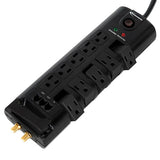 Surge Protector, 10 Outlets, 6 Ft Cord, 2880 Joules, Black