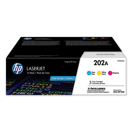 Hp 202a, (cf500a-m) 3-pack Cyan-magenta-yellow Original Laserjet Toner Cartridges