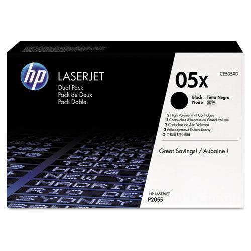 Hp 05x, (ce505x-d) 2-pack High-yield Black Original Laserjet Toner Cartridges