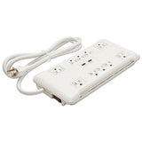 Slim Surge Protector, 10 Outlets-2 Usb Charging Ports, 6 Ft Cord, 2880 J, White