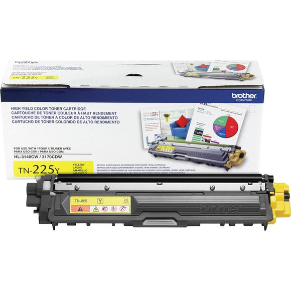 Brother Genuine TN225Y High Yield Yellow Toner Cartridge