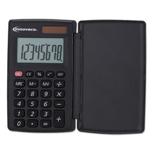 15921 Pocket Calculator With Hard Shell Flip Cover, 8-digit, Lcd