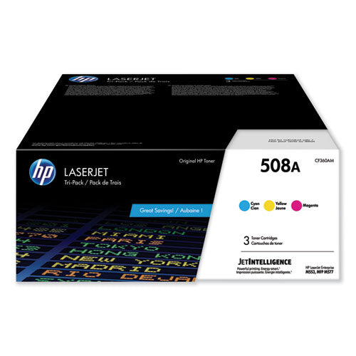 Hp 508a, (cf360a-m) 3-pack Cyan-magenta-yellow Original Laserjet Toner Cartridges