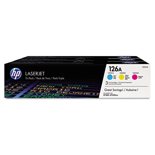 Hp 126a, (cf341a) 3-pack Cyan-magenta-yellow Original Laserjet Toner Cartridges