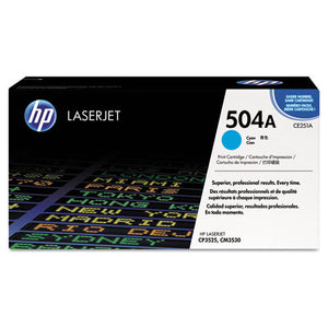 Hp 504a, (ce251a) Cyan Original Laserjet Toner Cartridge