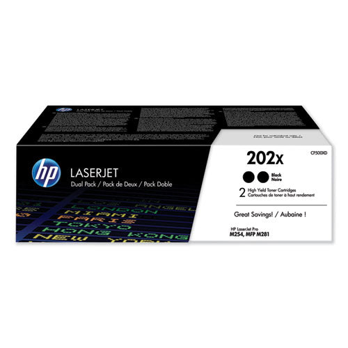 Hp 202x, (cf500x-d) 2-pack High-yield Black Original Laserjet Toner Cartridges