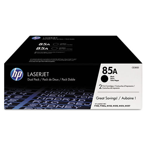 Hp 85a, (ce285d) 2-pack Black Original Laserjet Toner Cartridges