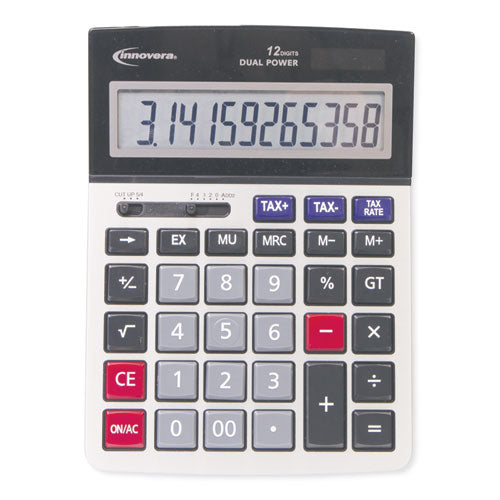 15975 Large Display Calculator, Dual Power, 12-digit Lcd Display