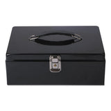 Security Box With Locking Latch, 11" X 7 3-4" X 4", Black