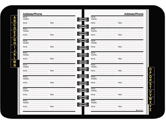 Telephone/Address Book, 4-7/8 x 8, Black