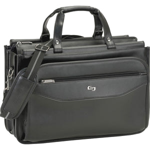 Harrison Briefcase, 16.75" x 7.75" x 12", Vinyl, Black